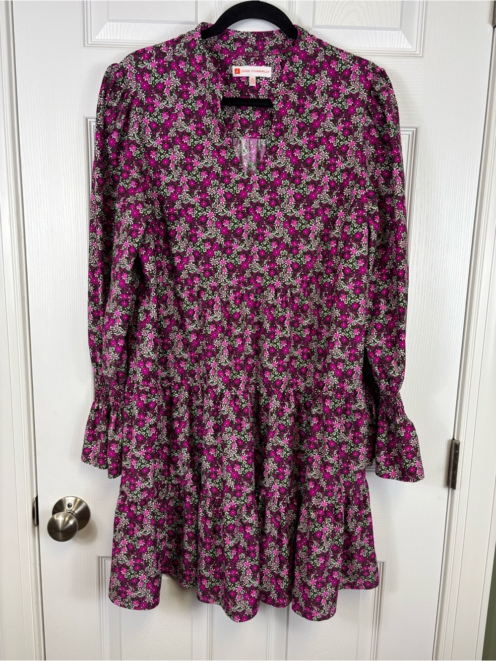Jude Connally floral long sleeve dress sz xl